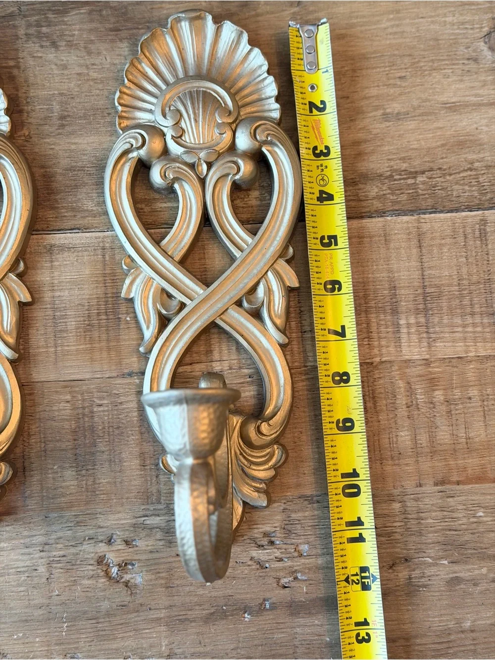 Vintage Homco Gold Hollywood Regency Wall Sconces | Candle Holder. Baroque |